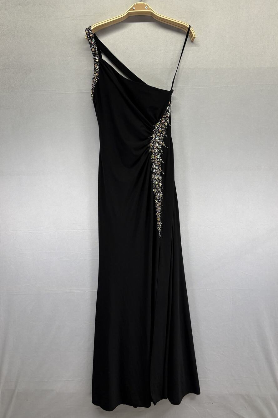 May Queen Couture Black Beaded Formal Prom Gown XS Size 8 Fits Like XS